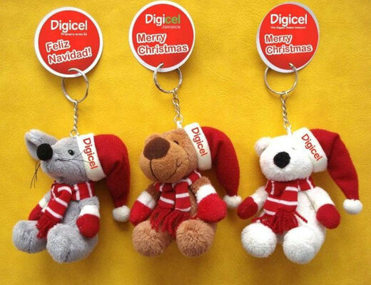 La petite peluche accrochante de Noël de Keychain bourrée par pendant d'ours de nounours joue l'OEM