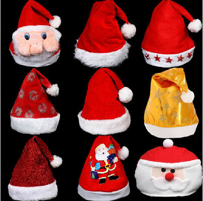Chapeau rouge de Noël pour le chapeau de peluche de cadeau pour la fête de Noël, imprimant le père noël