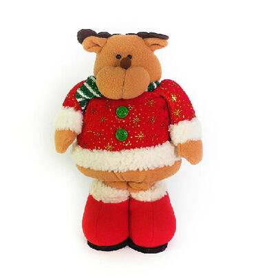 Jouets bourrés de peluche de Noël de poupée de bonhomme de neige de renne avec la jambe de Streaching
