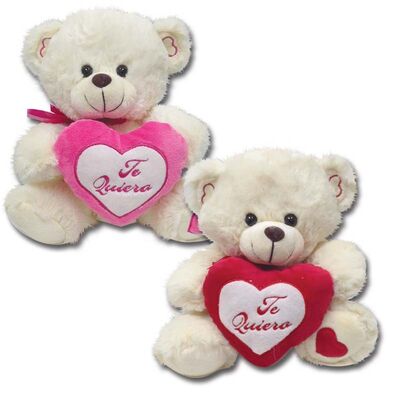 Outre du jour de valentines blanc ours mol bourré de peluche de jouets avec le coeur rouge