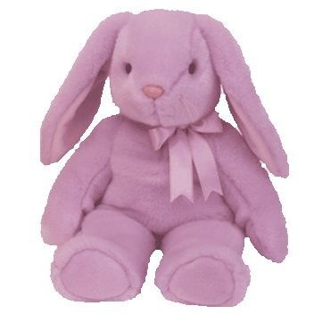 La poussée bourrée par pourpre de lapins de Pâques joue les peluches molles de vacances