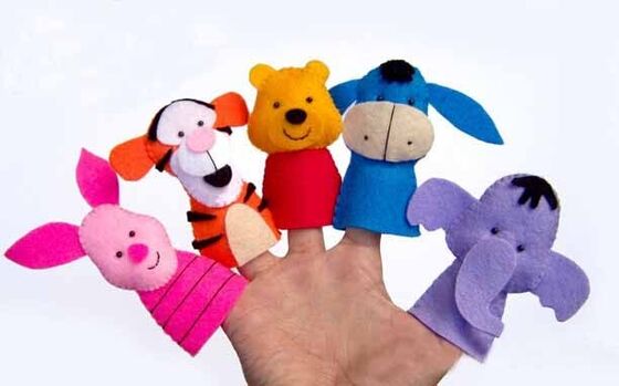 Disney classique a senti des marionnettes de doigt de peluche, âne/Tigger/porcelet/peuh/Elephent