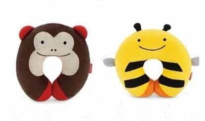 Oreiller de cou de bébé de coussin de voiture d'enfant de singe/abeille adapté aux besoins du client