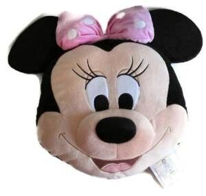 Grands oreillers de coussins de tête de Disney Minnie Mouse de noir et de rose pour la literie
