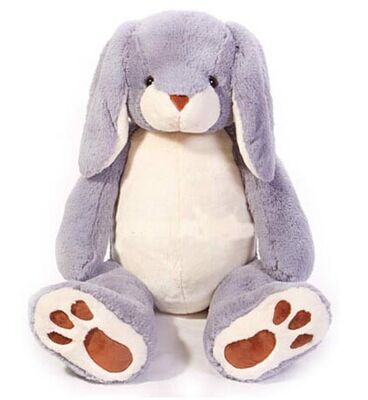 La peluche personnalisée joue les peluches grises de lapins de Pâques avec du coton de 100% pp