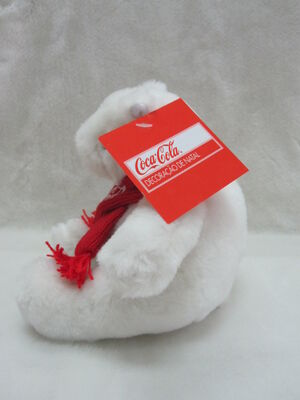 La peluche de Noël de peluche d'ours blanc de coca-cola joue la taille de 16cm