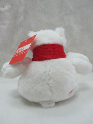 La peluche de Noël de peluche d'ours blanc de coca-cola joue la taille de 16cm