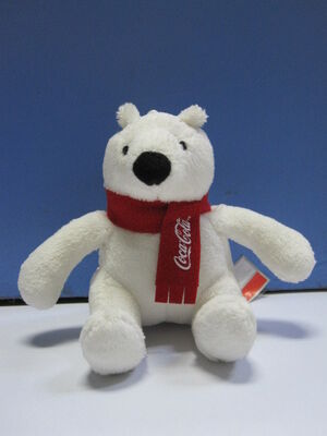 poussée mignonne Keychain de peluche d'ours blanc de coca-cola de Noël de 12cm