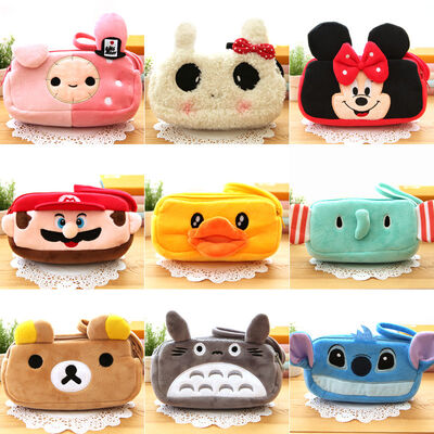 Poche animale animale de crayon de tirette de trousse d'écolier de peluche de papeterie pour des cadeaux de promotion