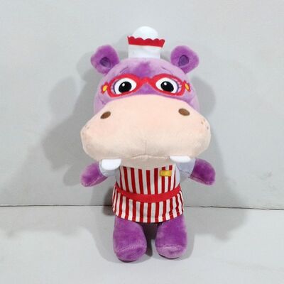Le Doc. personnalisé McStuffins de Disney caresse et étreint des jouets de peluche d'hippopotame de Hallie