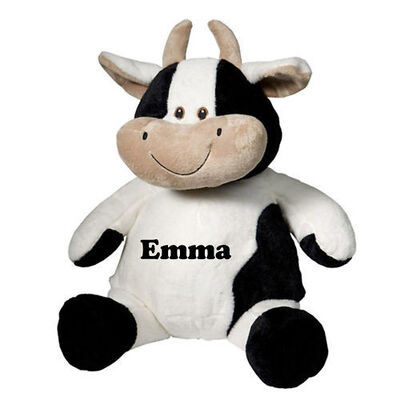 Jouets adaptés aux besoins du client de peluche de vache à Milka de mode dans le blanc et le noir