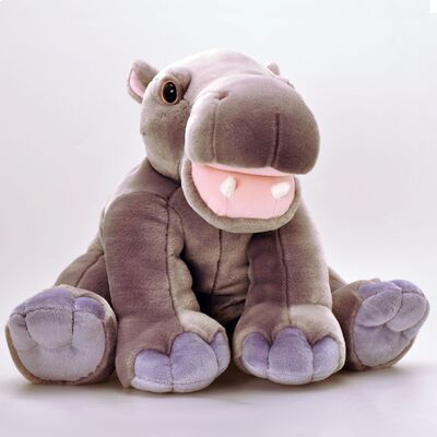 Bel jouets de peluche bourrés de pose de séance par hippopotame gris pour des cadeaux de promotion