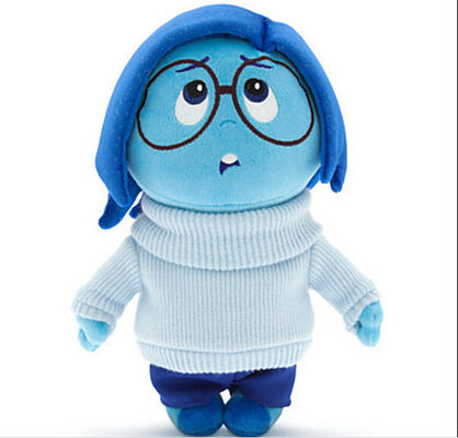 À l'envers la peluche de Disney de bande dessinée joue la tristesse avec le bleu de 28cm