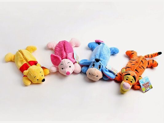 Poche de crayon de peluche de bande dessinée de Disney, poche animale de crayon de tirette