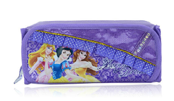 Princesse Plush Pencil Bag pourpre/de rose Disney avec la tirette pour des cadeaux de promotion