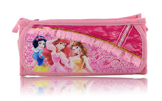 Princesse Plush Pencil Bag pourpre/de rose Disney avec la tirette pour des cadeaux de promotion
