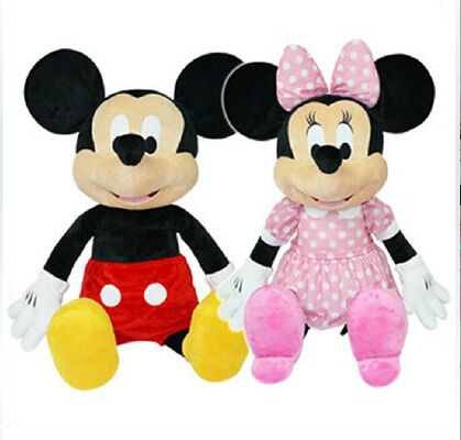 Jouets de peluche de musique de Disney Mickey Mouse, jouets parlants rose d'amis et rouge