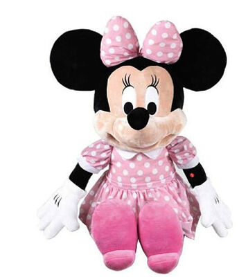 Jouets de peluche de musique de Disney Mickey Mouse, jouets parlants rose d'amis et rouge