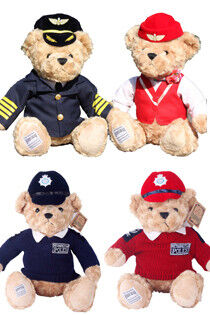 La peluche de 8 pouces joue l'ours de nounours pilote avec des uniformes pour des cadeaux de promotion
