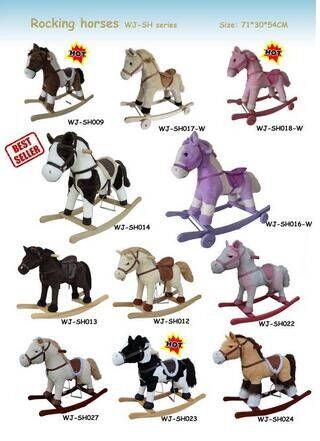 Jouets mignons de bébé de collection de cheval de basculage de peluche pour le tour d'enfants sur le jeu