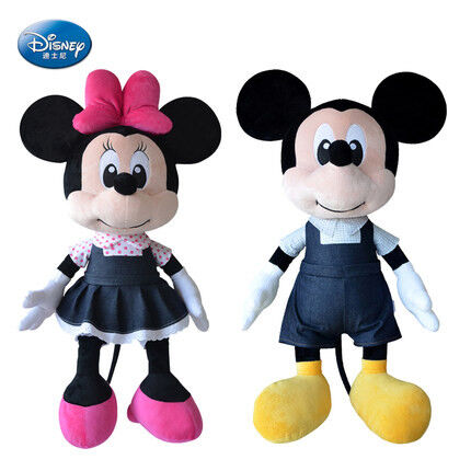 La peluche noire de Disney joue Mickey Mouse noir et Minnie Mouse 16 pouces