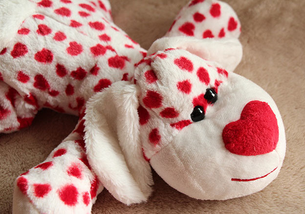 Les beaux jouets bourrés de jour de valentines/chien animal ont bourré des jouets de poussée pour la célébration 35cm