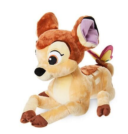 Bambi avec la couleur douce de Brown de taille des jouets 25cm de magasin moyen de Disney de papillon