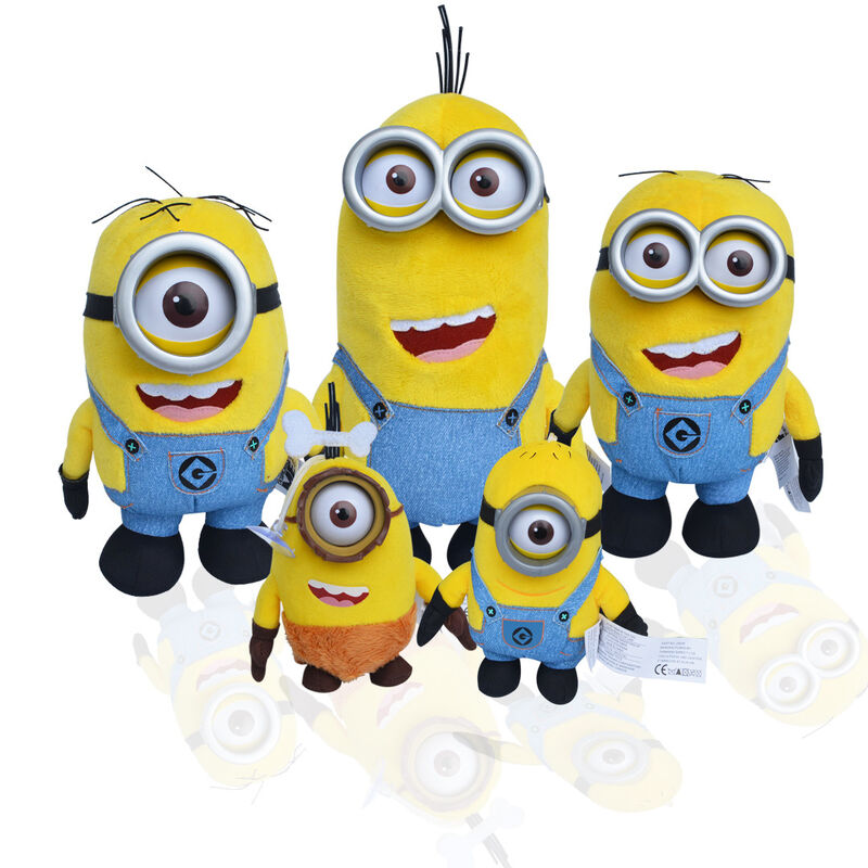 Ignoble je 3 peluche de bande dessinée d'oeil des subordonnés 3D joue des jouets de peluche de bébé du jaune 18cm