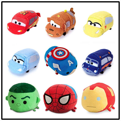 Les nouvelles voitures originales de coureurs de roadster de Disney joue 3 jouets de peluche de bande dessinée de Tsum Tsum 10cm