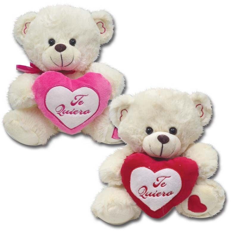 Outre du jour de valentines blanc ours mol bourré de peluche de jouets avec le coeur rouge