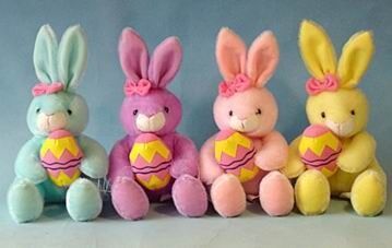 lapins de Pâques bourrés par 12inch avec les jouets de poussée d'oeufs, jouets mous pour la célébration de vacances